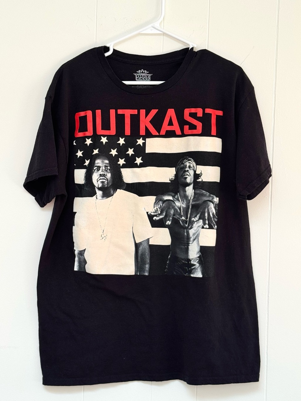 OutKast Stankonia Album Print T-shirt Black L American Flag Tee 100% Cotton